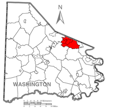 Map of Peters Township, Washington County, Pennsylvania Highlighted